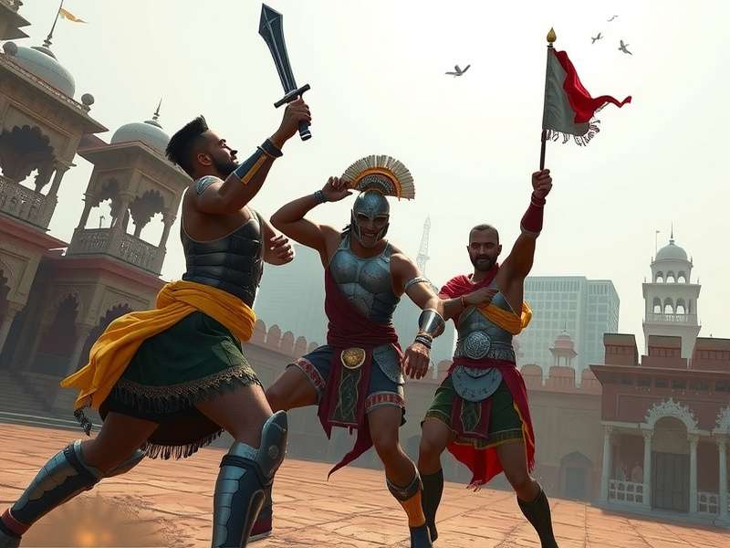 Urban Combat Gladiators Indian players celebrating